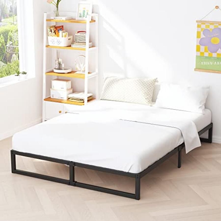 20 5 cm Cal kingsize bedframe met zware metalen platformmatrasbasis en stalen latondersteuning Eenvoudige montage zonder boxspring