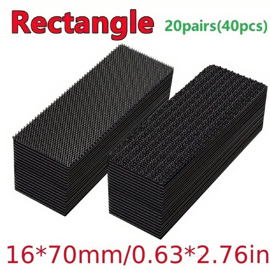 20 Paar Antislip Tapijtstickers – Dubbelzijdige Zelfklevende Bevestigingsstrips voor Vloerkleden Banken en Matten – Herbruikbare en Residuvrije Montage