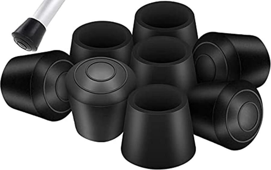 Stille stoelpoothoezen 20 stuks rubberen stoelpoothoezen beschermers voor de poten van hardhouten vloeren voor ronde tafels en stoelen (20 stuks zwart 16 mm)