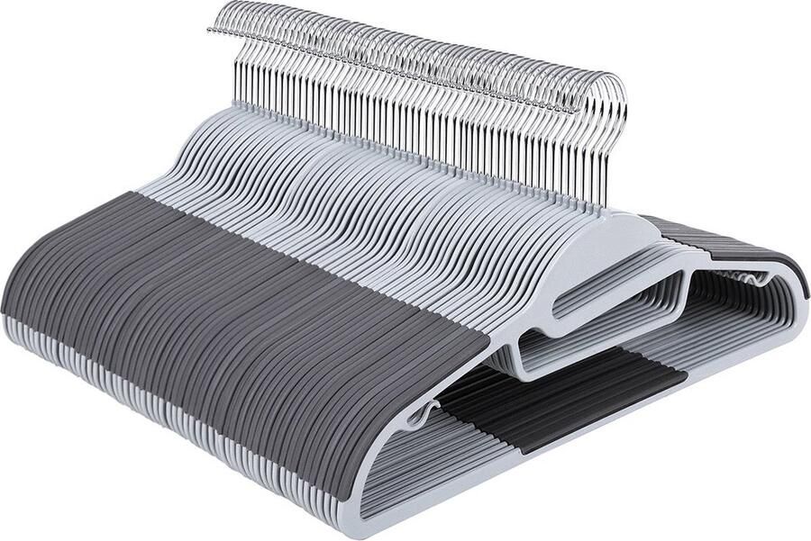 20-pack donkergrijze ABS-kunststof hangers ruimtebesparende hangers lichtgewicht hangers maximale belasting 5 kg 41 5 cm x 22 5 cm x 0 5 cm