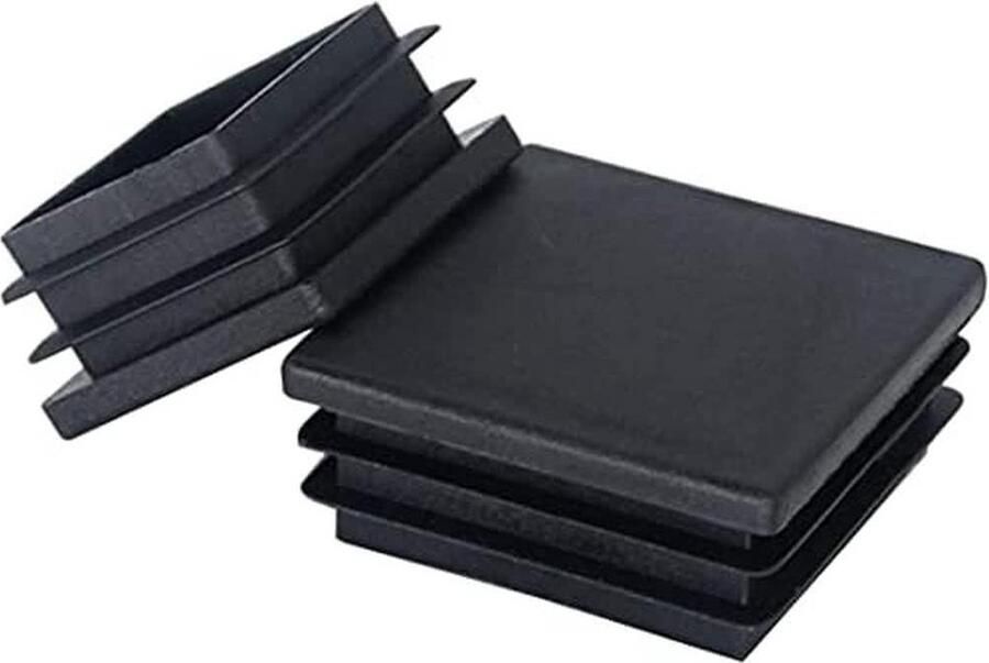 20-pack lamellenstoppen zwart 40 x 40 mm kunststof buisafdekkingen
