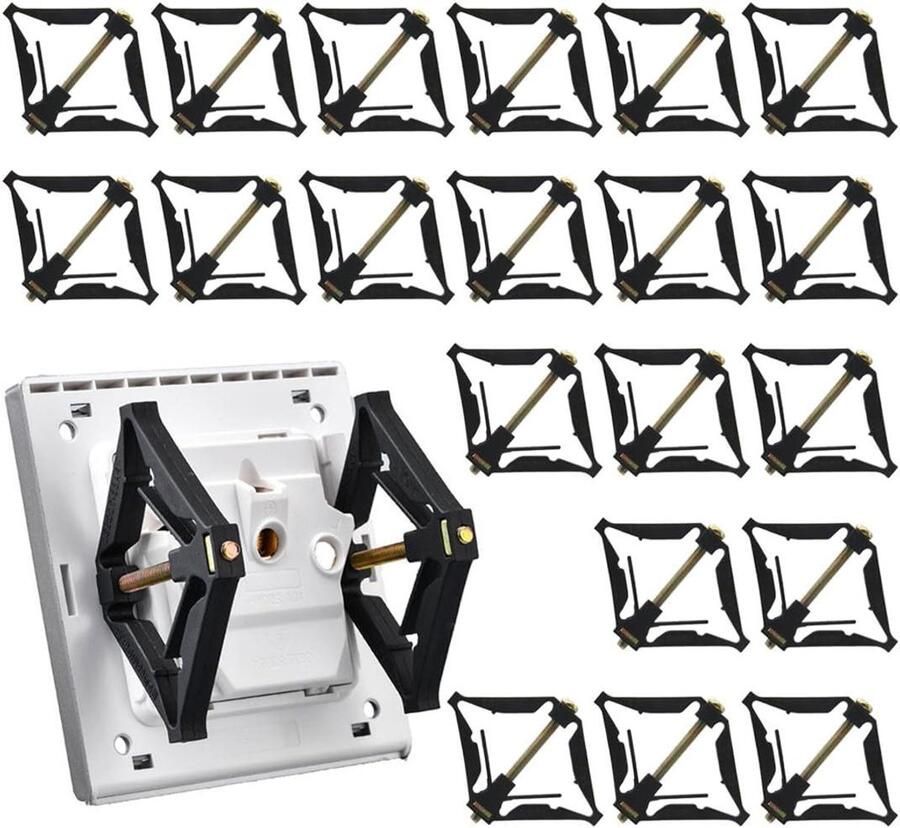 20 Pcs Switches Cassettes Repair Support Bar Holders with Screw for Cassette Repair for Wall Switch Repair Kit Electrical Cabinet Broken Hook Holder Black A