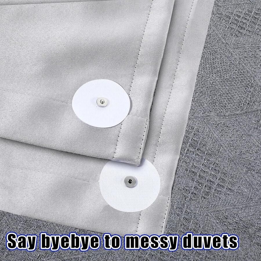 20 Pieces Duvet Cover Press Studs White Bed Holders Clips to Prevent Slipping in Sheets of All Thicknesses