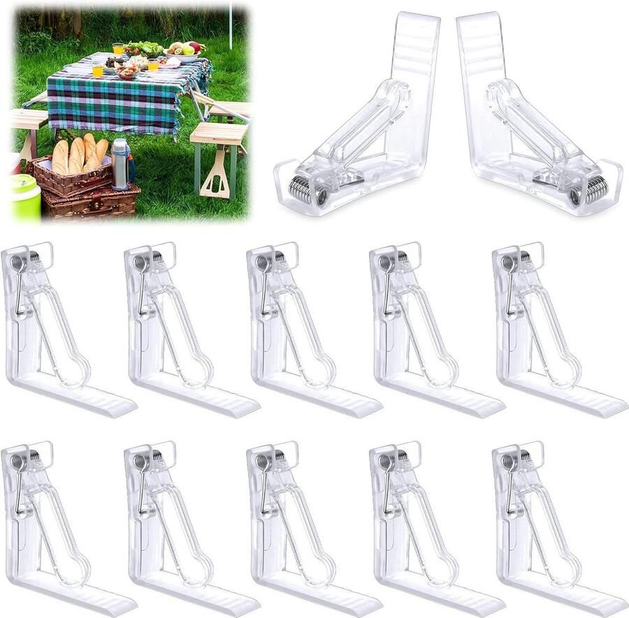 20 Pieces Tablecloth Holders Transparent Table Clamp Plastic Indoor Outdoor Wedding Family Dinner Party Restaurant Tablecloth Clamp