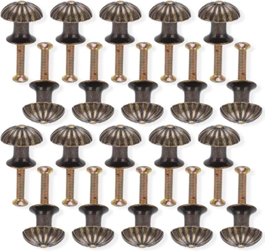 20 Stks Mini Vintage Kast Lade Handgrepen met Schroeven Brons