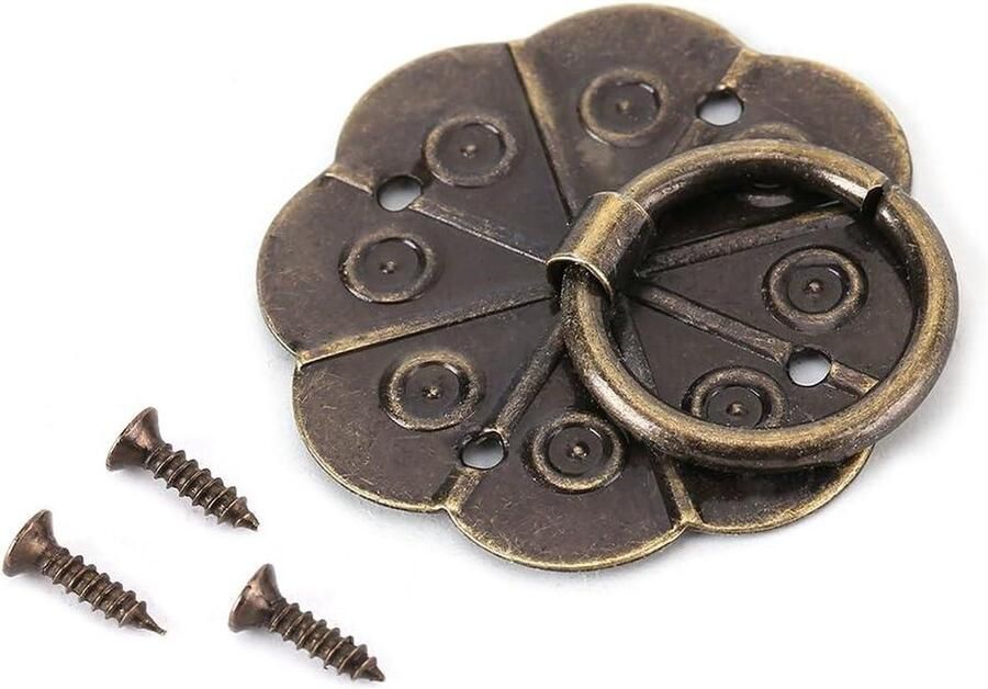20 Stks Ring Pull Handle Knop Vintage Antieke Stijl Huismeubilair Hardware voor Kast Ladedeuren (3 X 3cm) Set van 20 Hoge Kwaliteit