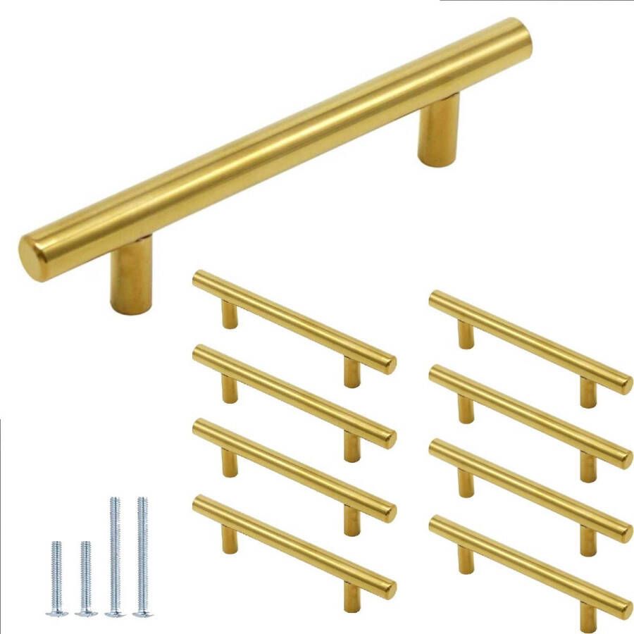 20 Stuk Luxe Gouden RVS Keukenkast Handgrepen 20-Stuks 3-3 4 Gatafstand Modern Euro Bar Ontwerp Perfect voor Kasten Laden & Dressoirs Inclusief Montageschroeven voor Eenvoudige Installatie