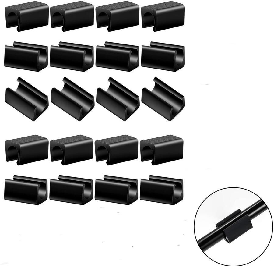 20 stuk Stoelpootbeschermers rechthoekige beschermers antislip stoelpootbeschermers kunststof beschermers U-vormige beschermers voor terrasstoelen bureaustoelen 28*19*17mm(zwart)