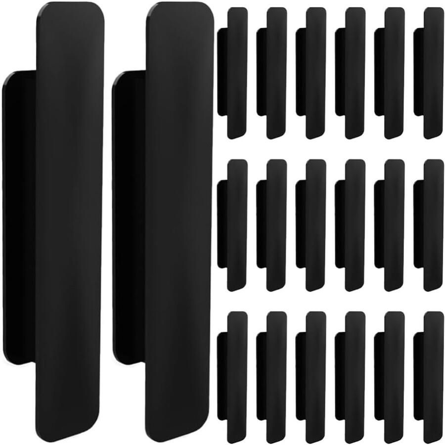20 stuks Zelfklevende kastdeurgrepen Multifunctionele handgrepen Kastgrepen Ergonomisch ontwerp Gemakkelijk te openen Duurzaam Zwart 110*23 mm Geschikt voor kasten en ramen