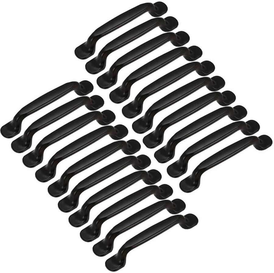 20 stuks 128 mm Keukengrepen Meubelgrepen Meubelgreep Handgreep Meubelbeslag Keukenkastgrepen Zwart Aluminiumlegering Voor deuren laden kasten Met schroeven