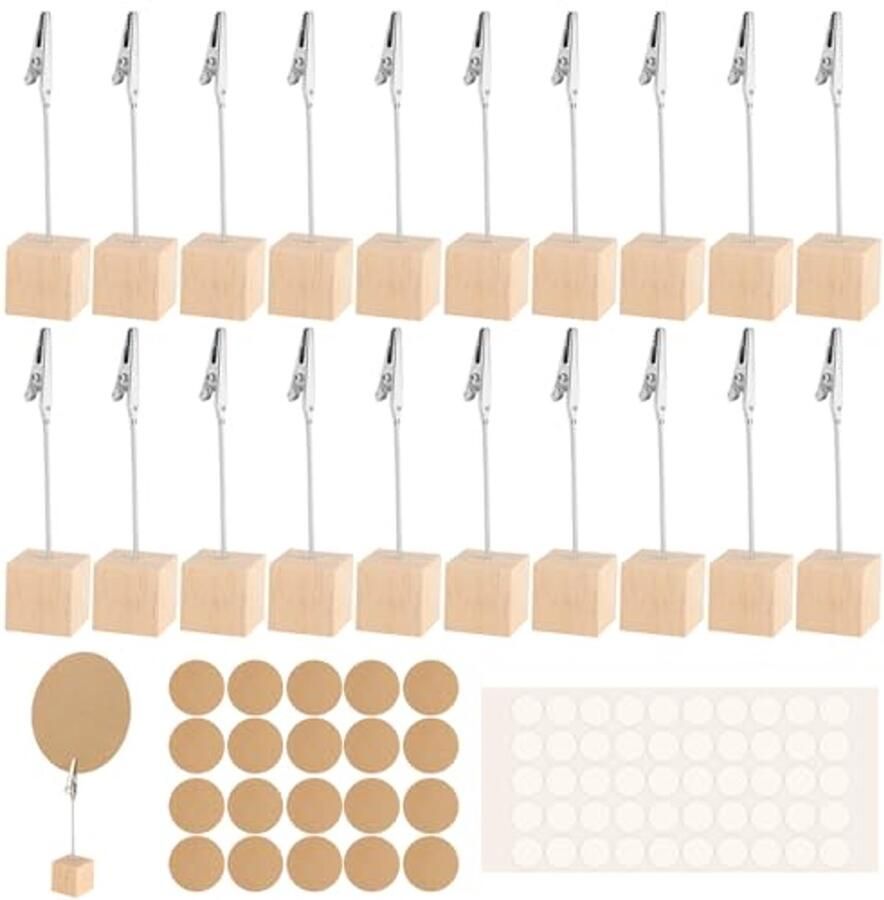 20 stuks duurzame fotohouders met klemmen voor foto's en kaarten