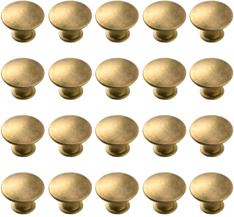 20 stuks Handgreep Meubelknop Kastknoppen voor kast Hand Grepen Ladeknop metaal 30*30*21 mm Geel brons Handvat voor Lade & Kast