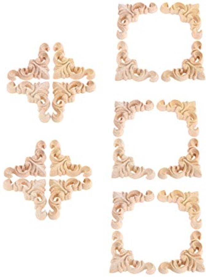 20 stuks Houten Hoek Gesneden Decoratie Applicaties voor Meubels en Interieur