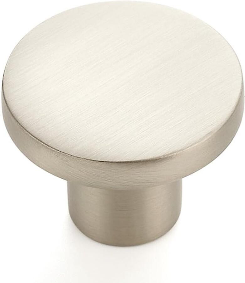 20 stuks kastknoppen geborsteld nikkel 30 mm voor kasten en meubels