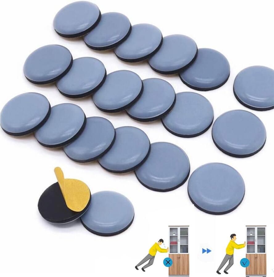 20 Stuks Meubelglijders Meubelverplaatspads Meubelvilt Vloerglijders Viltjes Bescherming Van Vloer En Meubel Stoelviltjes Viltjes Stoelpootdoppen Vloerbeschermers Stoelpootbeschermers Zelfklevend Anti Kras 1.9 X 1.9 Cm