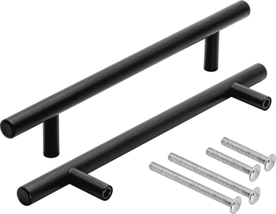 20 Stuks Meubelgrepen in Mat Zwart Roestvrij Staal Gatafstand 480 mm Kastgrepen voor Keuken Badkamer en Woonkamer - Foto 2