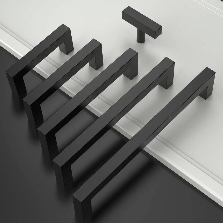 20 stuks meubelgrepen roestvrij staal zwart kastgrepen keukengrepen gatafstand 160 mm ladegrepen handgrepen voor keukenkasten kledingkast