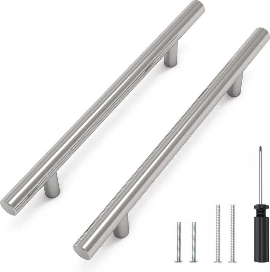 20 stuks meubelgrepen zilver 128 mm kastgrepen keukengrepen roestvrij staal vierkante handgrepen met schroeven en schroevendraaier voor keuken laden kast meubels
