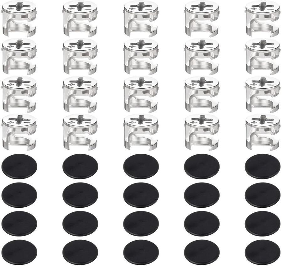 20 stuks nokken sluitmoer excentrische meubelverbinders van zinklegering voor kasten verbindingssluiting borgmoer voor meubels laden