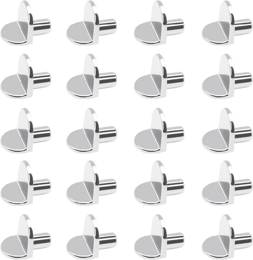 20 stuks Planksteunpennen L-vormige massief metalen meubelplankpennen voor keuken kast boekenkast garderobeplanken (zilver)