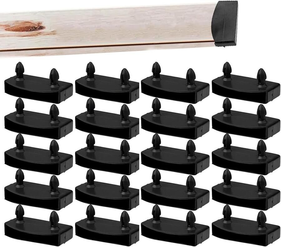 20 stuks Plastic Bed Slat Eindkappen Houders Enkele Bedbodem Latten Eindkap Plastic Connector Meubelaccessoires voor het Vasthouden en Vastzetten van Houten Latten Bedbodem zwart