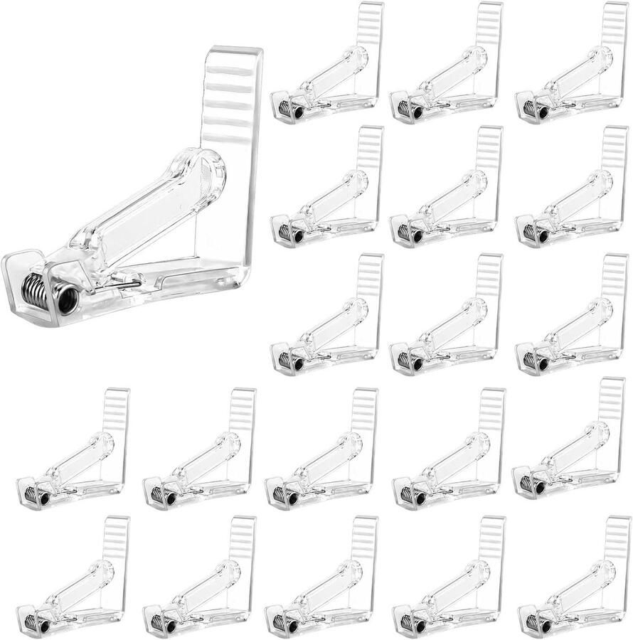 20 stuks plastic tafelkleedklemmen verstelbare tafelkleedklemmen tafelkleedbevestiging tafelkleedhouderklemmen transparante picknicktafelkleedklemmen voor binnen en buiten thuis kamperen en picknicken