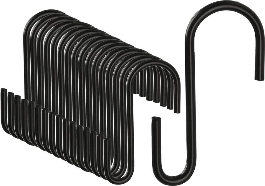 20 Stuks Roestvrij Stalen S-haken voor Ophanging Ideaal voor Keuken Badkamer en Kledingroedes