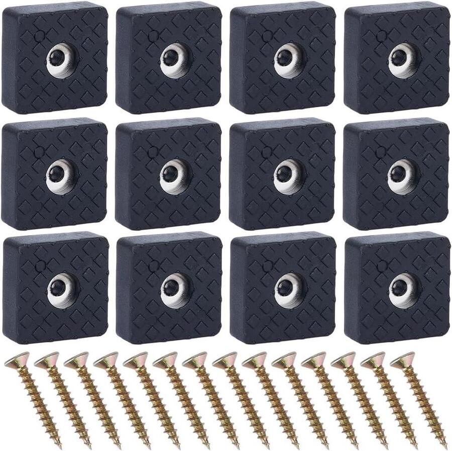 20 stuks rubberen kussens voor meubels 30 mm vierkante voetdoppen antislip grijpers rubberen bumper vloerbeenbeschermers met schroeven voor tuinstoelen tafel bank GORGECRAFT
