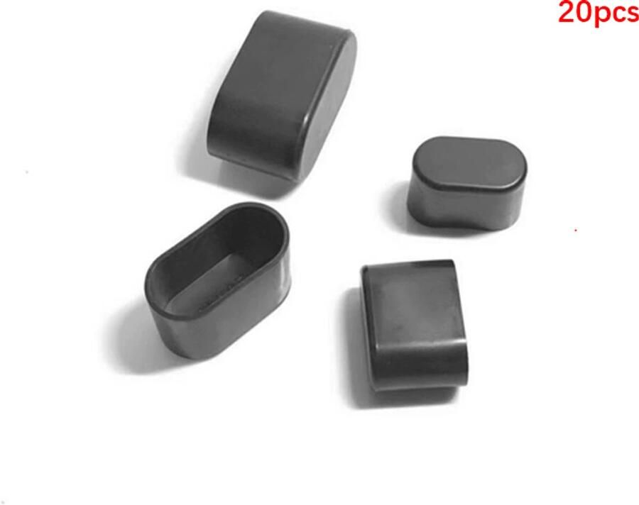 20 stuks rubberen voeten ovale stoelpoothoezen PVC meubelpads vloerbeschermingspads plastic stoelpoothoezen meubelpoten 16 mm * 34 mm