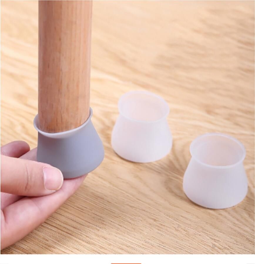 20 stuks Stoelpoot Doppen Stoelpoot beschermers Vloerbescherming siliconen 40*40*30mm wit*10&grijs*10