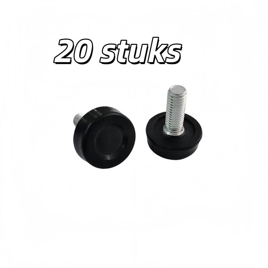 20 stuks Tafel- en stoelverhogers Meubelonderdelen Geschikt voor meubelpoten Diameter 25*m8*20mm Zwart