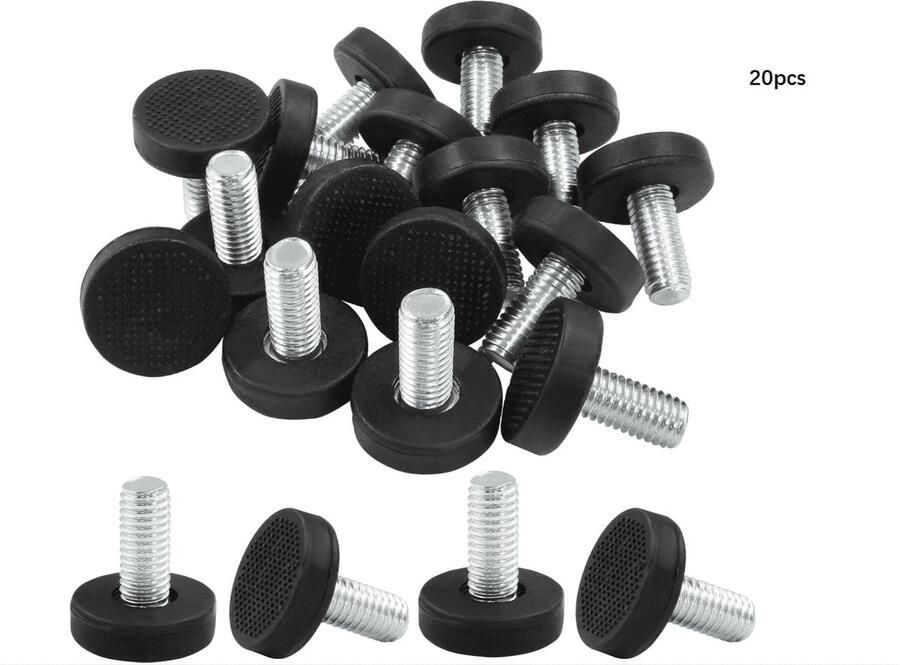 20 stuks verstelbare meubelnivelleerders M8 stelvoeten met schroefvaste stoelpoot nivellerende gladde rails met T-moeren voor kaststoel meubelpoten