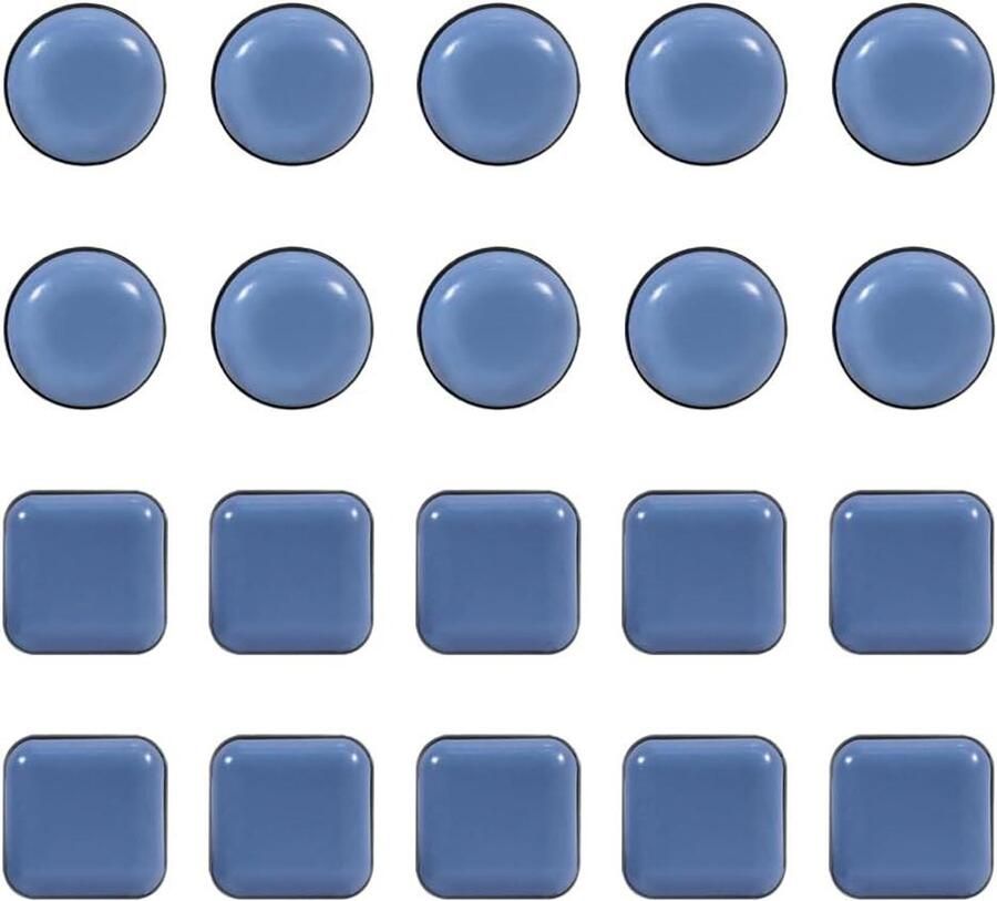 20 stuks zelfklevende meubelschuifregelaars Ronde vorm stoelpootglijders voor vloerbescherming Rechthoekige meubelglijders voor tapijt en harde houten vloeren