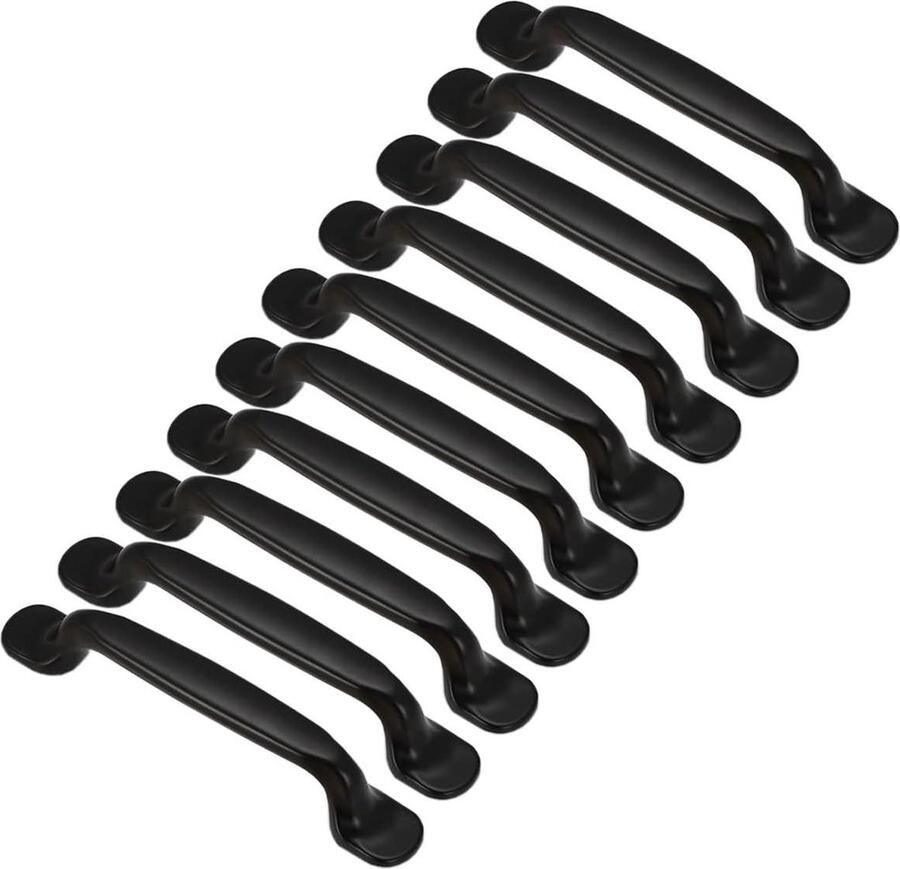 Qrity 20 Stuks Zwart 128mm Kastdeur Lade Handgrepen Knoppen Handgrepen Kast Deur Boog Vorm Pull Handvat