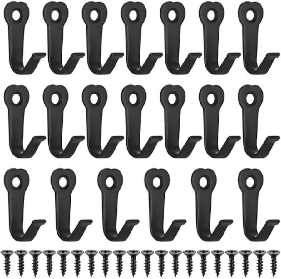 20 stuks zwarte kapstokhaken aan de muur gemonteerd metalen wandhaken rustieke vintage ijzeren decoratieve hart handdoekhaken voor het ophangen van jassen kleding sjaaltas sleutelhoed