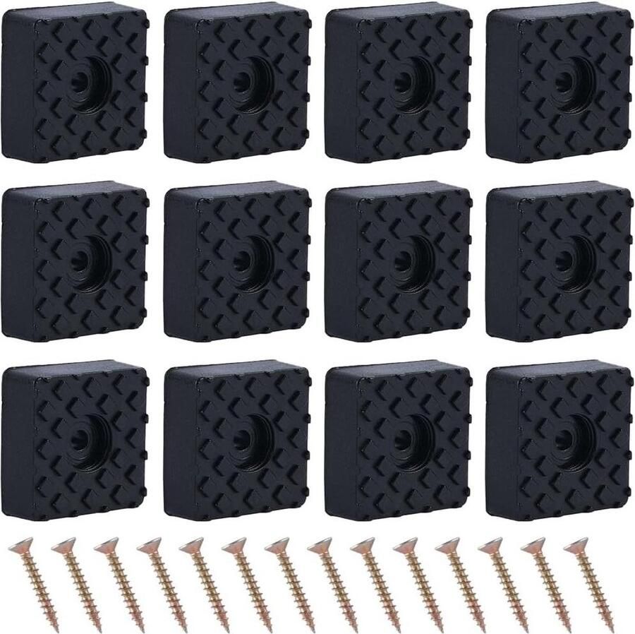 20 stuks zwarte rubberen meubelpads 30 mm vierkante vorm zwaar belastbaar antislip geen slipvoeten padgrijpers tafel bureau tuinstoelen sofakoppen