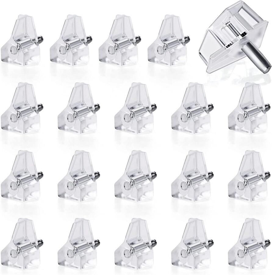 20 stuks transparante plankdragers 3 mm Voor legplanken Kunststof plankhouders Geschikt voor houten en glazen planken Kast rek boekenrek Montagemateriaal inbegrepen