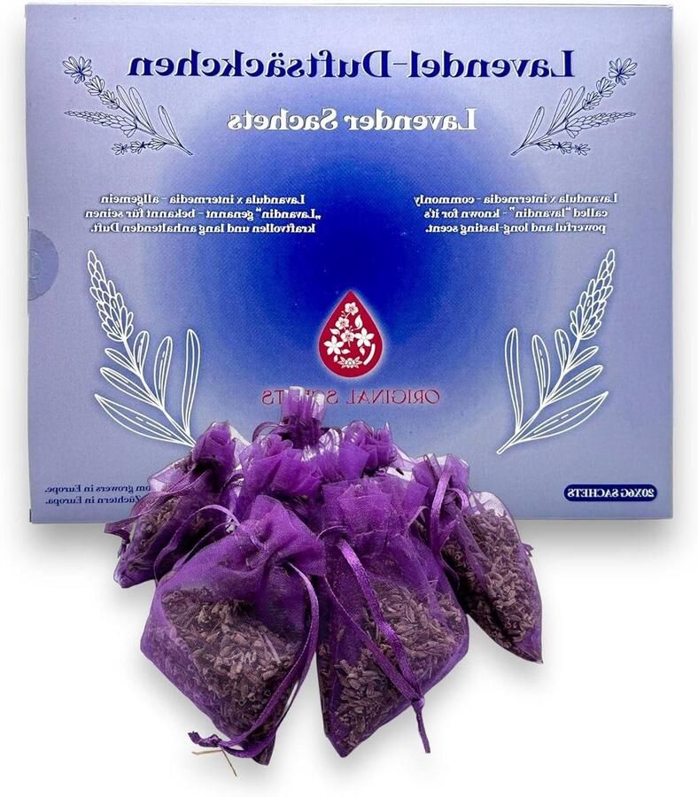 20 x Lavendelzakjes Geurzakjes voor in de kledingkast Gedroogde lavendel Mottenbescherming Alternatief voor geuropzakjes Kledingkast geurzakjes
