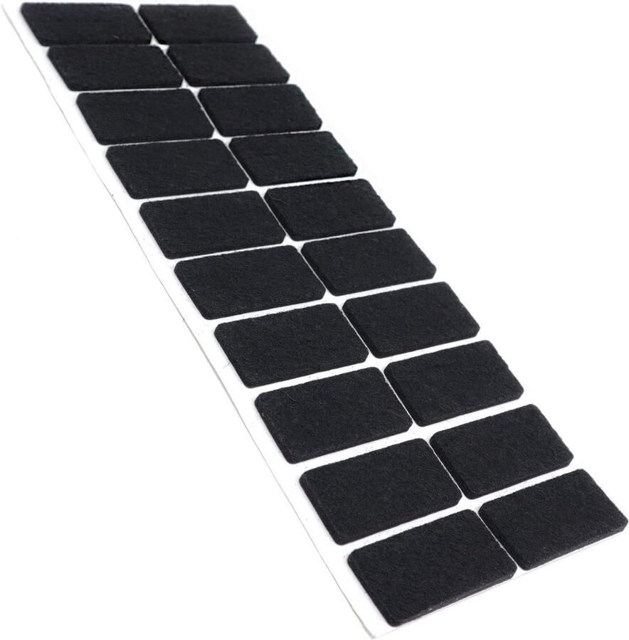 20 x zelfklevende viltglijders Zwart 20x40 mm Rechthoekig Meubelviltglijders met een dikte van 35 mm Meubel- en vloerbescherming