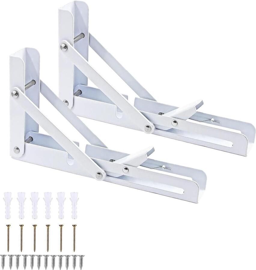 200 mm Roestvrij Stalen Klapconsole 2 Stuks Zware Belasting Draagvermogen 50 kg Ruimtebesparend Thuis Keuken Kantoor klaptafel wandmontage