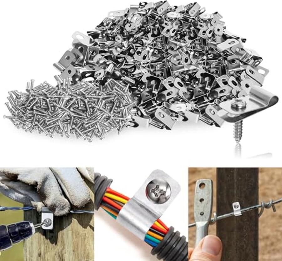 200 stuks roestvrijstalen hekklemmen voor landbouwhekken – bevestigingsclips voor hout metaal en vinyl