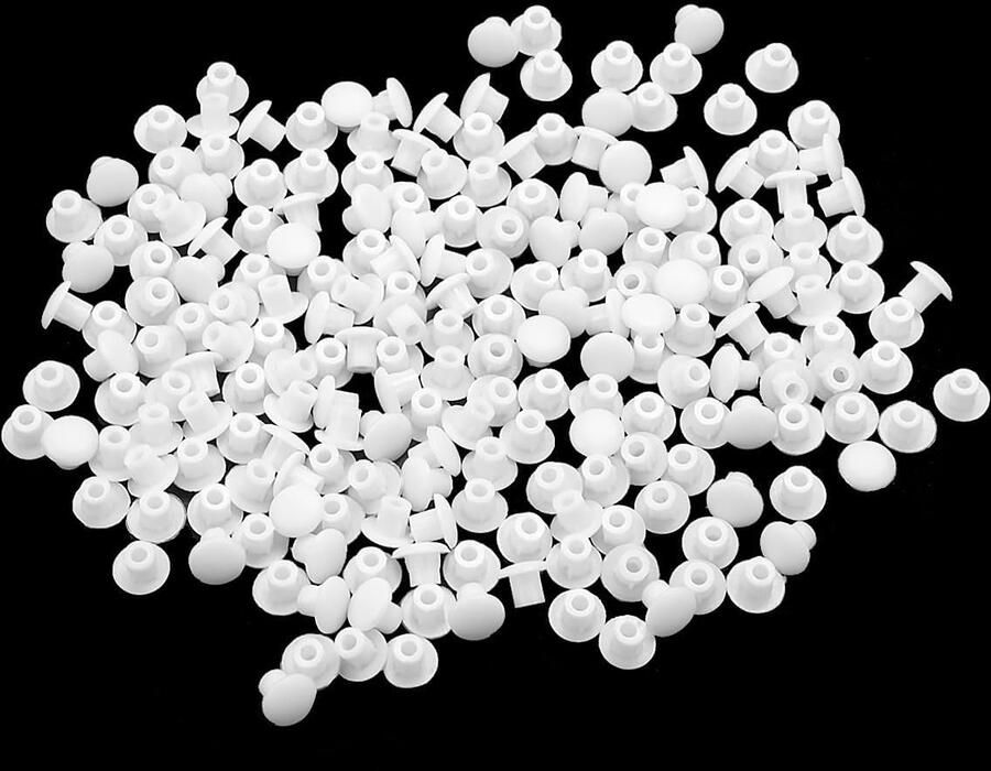 200 Stuks Witte Kunststof Gathoezen 5 mm Diameter Herbruikbaar voor Meubels