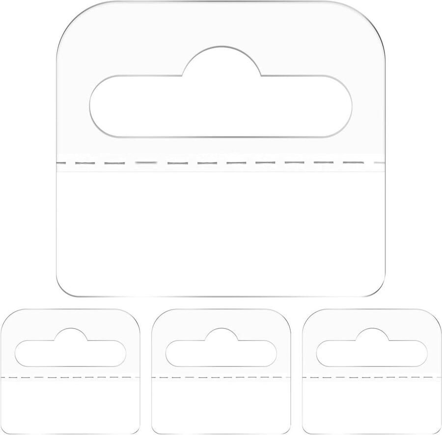 Allecto plus Zelfklevende Eurogatenhangers (200 stuks) Transparant Hangende Tabs Display Hangende Labels Laden 4 5 x 3 5 cm