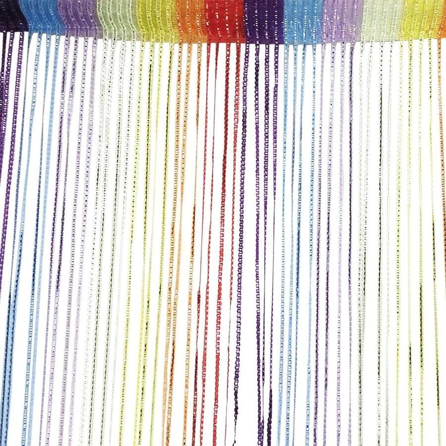 200 x 100 cm Multi-Coloured Thread Curtain Room Divider Fly Protection Opaque Glittering Decorative Curtain for Party Cafe Restaurant Deurgordijn