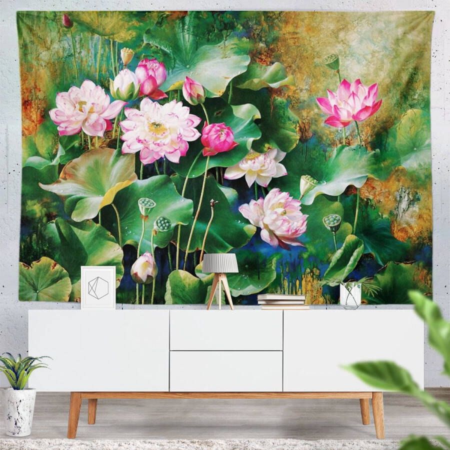 200x150 cm-Lotus tapijtwerk slaapzaal achtergronddoek slaapbank handdoek zitdeken thuis schilderen decoratie Wandkleed Groot wandtapijt Kinderkamer CHH 10