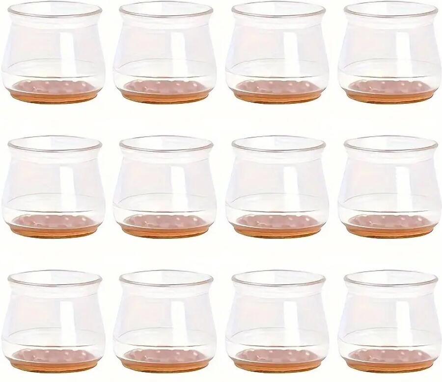 20x antislip stoelpootbeschermers met vilt – transparante siliconen vloerbeschermers voor meubels stoelen en tafels