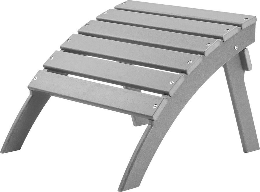 21 5l X 18 9b X 14 8h Inch Hdpe Opvouwbare Adirondack Kruk Weerbestendige Voetensteun voor Adirondack Stoel Ideaal voor Veranda Zwembad Gazon Achtertuin Grijs