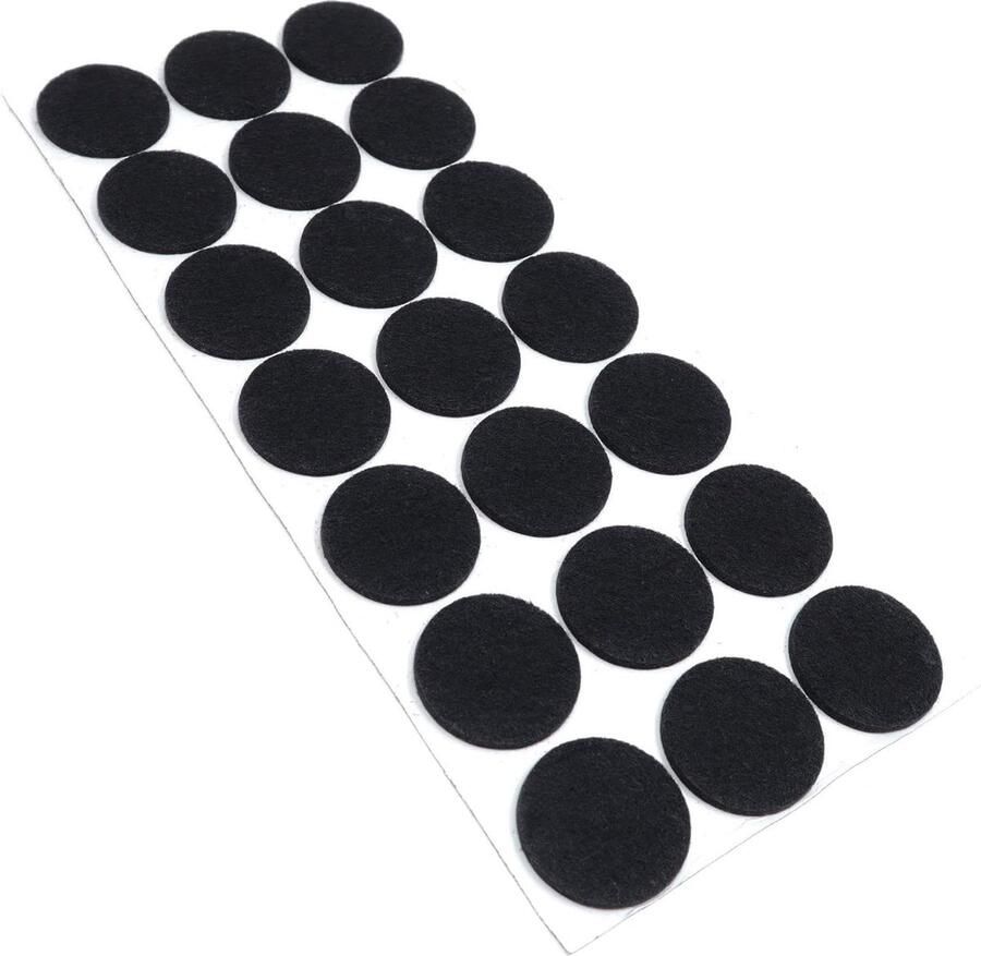 21 x Zelfklevende Viltglijders Zwart ø 30 mm Rond Meubelviltglijders met een dikte van 35 mm Meubel- en vloerbescherming