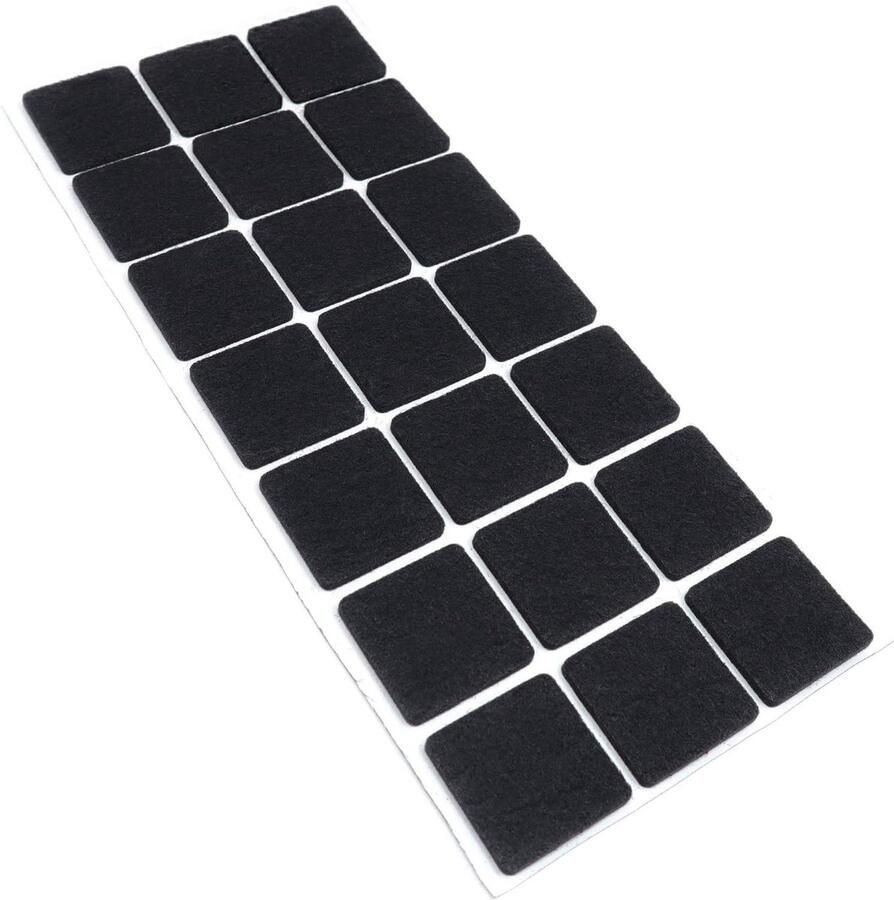 21 x Self-Adhesive Felt Gliders Black 30x30mm Square 3.5mm Thickness Furniture and Floor Protection