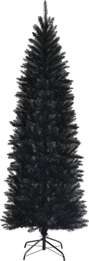 210 cm potlood kerstboom potloodboom zwart kunstmatige dennenboom met klapsysteem en metalen standaard kerstboom PVC naalden kunstboom (210 cm)